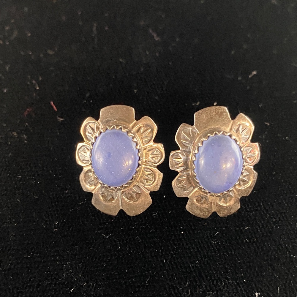 Elegant Gold and Blue Earrings